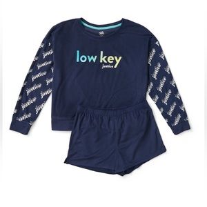 Justice Girls Long Sleeve 2 Piece Sleep Set